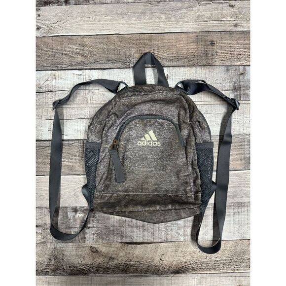Adidas Unisex Linear 3 Mini Backpack Gray Sports Gym Athlete Workout Soccer - Picture 1 of 12